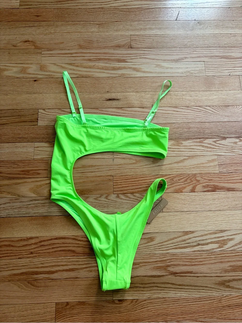 SKIMSS trapless  Recycled Swim  Monokini (Neon Green)Large New With Tags
